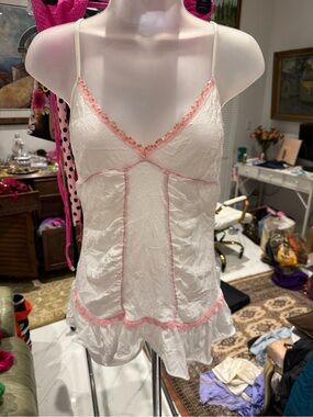 One Step Ahead White Slip with Pink Trim